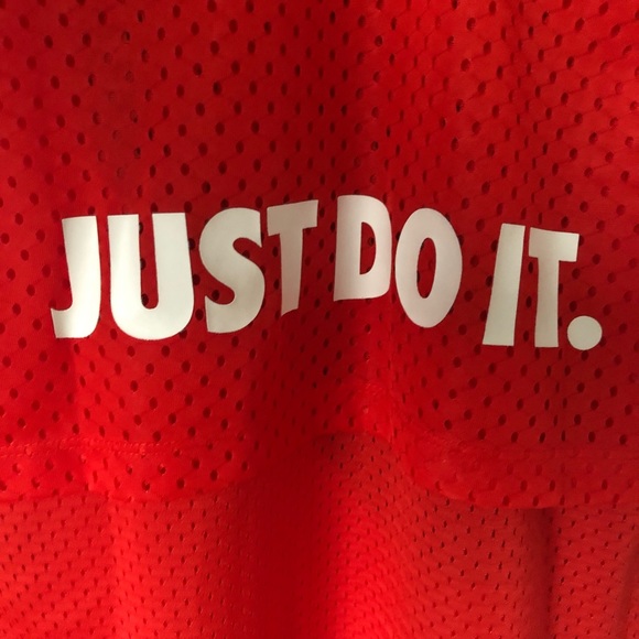 NIKE Red Logo Mesh Workout Tank Top Racerback Longer Length NEW - Picture 7 of 10